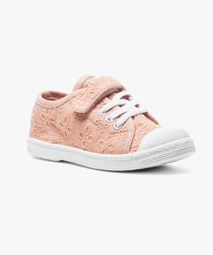 Tennis en broderie anglaise avec bride scratch vue2 - GEMO (ENFANT) - GEMO