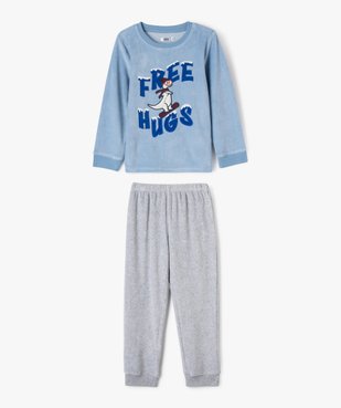 Pyjama en velours bicolore imprimé fantaisie garçon  vue1 - GEMO (ENFANT) - GEMO
