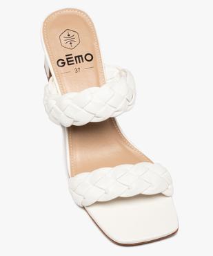 Mules femme à talon fin et brides tressées unies vue6 - GEMO(URBAIN) - GEMO