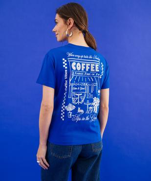 Tee-shirt manches courtes en jersey imprimé devant et dos femme vue3 - GEMO(FEMME PAP) - GEMO