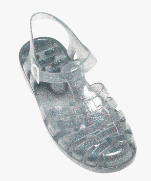 Sandales de plage fille translucides et à paillettes vue5 - GEMO (PLAGE) - GEMO