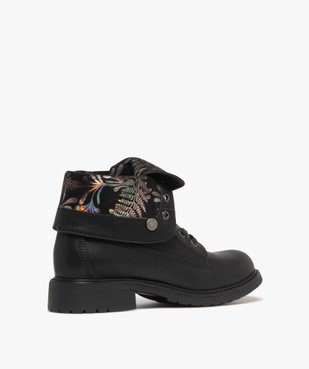 Boots femme biker à col et languette rabattable à motifs pailletés vue5 - VALENTINA BALDA - GEMO