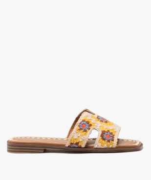 Mules femme plates dessus en crochet  vue2 - GEMO (CASUAL) - GEMO