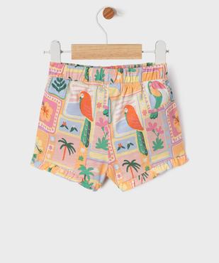 Short en jersey de coton flammé imprimé bébé fille vue3 - GEMO 4G BEBE - GEMO
