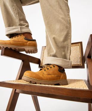 Derbies homme unis à semelle crantée et col rembourré vue1 - CARRERA - GEMO