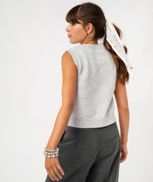 Pull sans manches coupe courte femme vue3 - GEMO(FEMME PAP) - GEMO