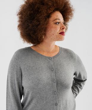 Gilet fin long à col rond femme grande taille vue2 - GEMO (G TAILLE) - GEMO