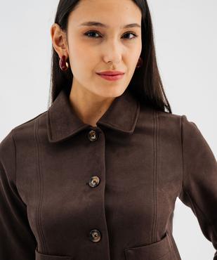Veste courte en velours peau de pêche femme vue3 - GEMO(FEMME PAP) - GEMO