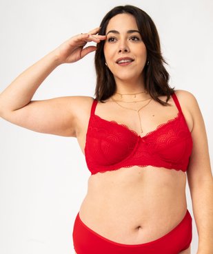 Soutien-gorge emboitant à armatures en dentelle grande taille vue1 - GEMO(HOMWR FEM) - GEMO