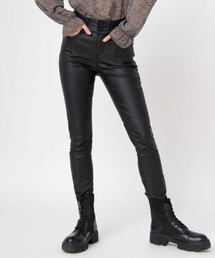 Pantalon femme en toile enduite taille haute vue1 - GEMO(FEMME PAP) - GEMO