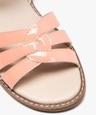 Sandales fille unies avec brides vernies à scratch vue6 - GEMO (ENFANT) - GEMO