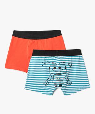 Boxer garçon motif robot avec ceinture contrastante (lot de 2) vue1 - GEMO 4G GARCON - GEMO