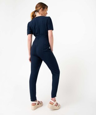 Combinaison pantalon femme à manches courtes et col V vue3 - GEMO(FEMME PAP) - GEMO