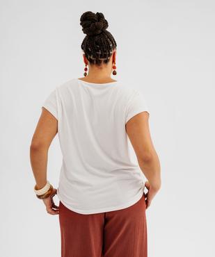 Tee-shirt femme grande taille à manches courtes avec motifs vue3 - GEMO (G TAILLE) - GEMO