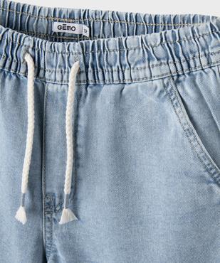 Bermuda en jean regular à taille élastiquée garçon vue2 - GEMO (JUNIOR) - GEMO