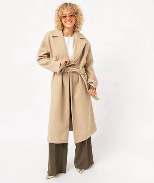 Manteau long aspect drap de laine femme vue5 - GEMO(FEMME PAP) - GEMO