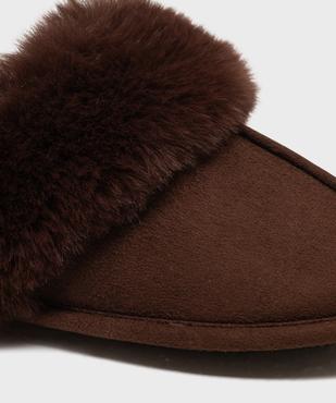 Chaussons mules en suédine avec fourrure imitation femme vue6 - GEMO(HOMWR FEM) - GEMO