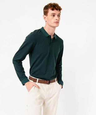 Polo à manches longues en maille piquée bicolore homme vue1 - GEMO (HOMME) - GEMO