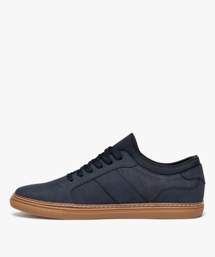 Baskets homme casual en suédine et à lacets col élastique vue4 - URBAN STEPS - GEMO