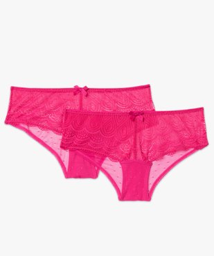 Shorty en dentelle et tulle femme (lot de 2) vue4 - GEMO(HOMWR FEM) - GEMO
