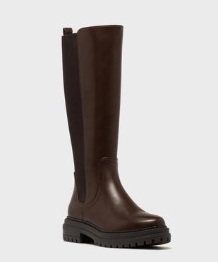 Bottes avec tige bi-matière à semelle crantée femme vue2 - 5 MILES - GEMO