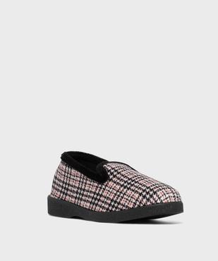 Chaussons femme pantoufles confort à motif Vichy vue8 - G'FLEX - GEMO
