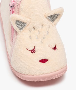 Chaussons fille bottillons zippés avec oreilles en relief vue6 - GEMO 4G FILLE - GEMO