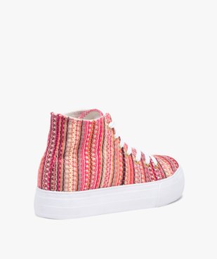 Baskets femme semi-montantes en toile multicolore vue5 - GEMO 4G FEMME - GEMO