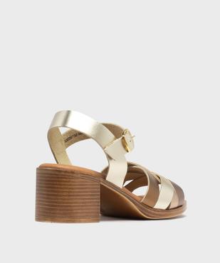 Sandales à talon moyen et larges brides brillantes femme - Tanéo vue4 - TANEO - GEMO