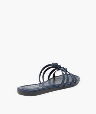 Mules femme à talon plat et fines brides nouées vue4 - GEMO (CASUAL) - GEMO