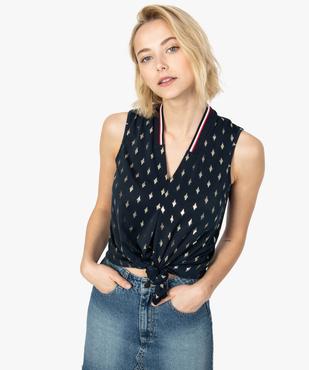 Débardeur femme à motifs et col V sportswear vue1 - GEMO(FEMME PAP) - GEMO