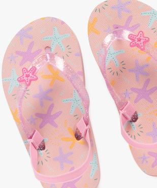 Tongs à motifs étoiles de mer avec élastique au talon fille vue3 - GEMO (PLAGE) - GEMO