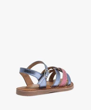Sandales fille à brides brillantes en cuir vue4 - GEMO (ENFANT) - GEMO