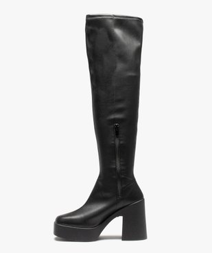 Cuissardes femme unies à talon large  vue3 - GEMO(URBAIN) - GEMO