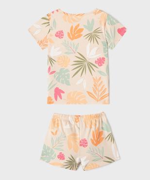 Pyjashort en jersey de coton imprimé fille vue4 - GEMO 4G FILLE - GEMO