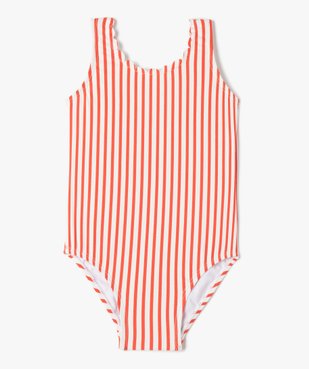 Maillot de bain bébé fille 1 pièces à rayures et festons vue1 - GEMO(BEBE DEBT) - GEMO