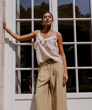 Top en voile fleuri à fines bretelles femme vue4 - GEMO(FEMME PAP) - GEMO