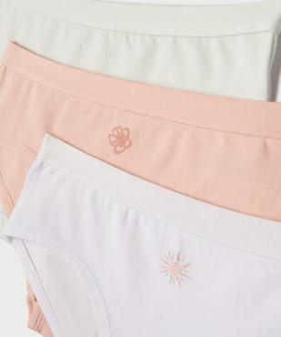 Shorties en coton stretch à motifs fille (lot de 3) vue2 - GEMO 4G FILLE - GEMO