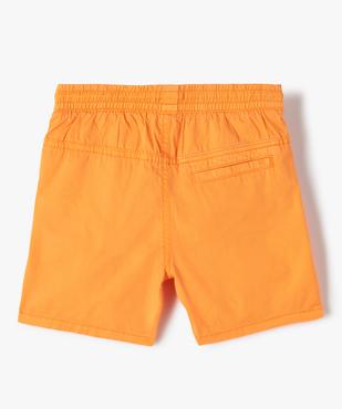 Bermuda garçon en toile au coloris unique et à taille élastiquée vue3 - GEMO (JUNIOR) - GEMO