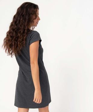 Chemise de nuit femme à manches courtes et col V vue3 - GEMO(HOMWR FEM) - GEMO