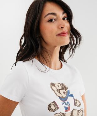 Tee-shirt manches courtes en coton stretch imprimé fille - LuluCastagnette X Alizée vue4 - LULU CASTAGNETTE G4G D - GEMO