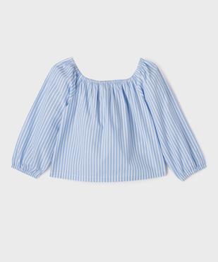 Chemise rayée à manches longues et col Bardot fille vue2 - GEMO (JUNIOR) - GEMO