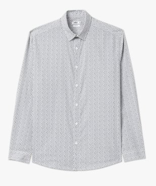 Chemise manches longues coupe Regular à micro motifs homme vue4 - GEMO (HOMME) - GEMO