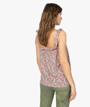 Débardeur femme à motifs fleuris et bretelles à nouer vue3 - GEMO(FEMME PAP) - GEMO