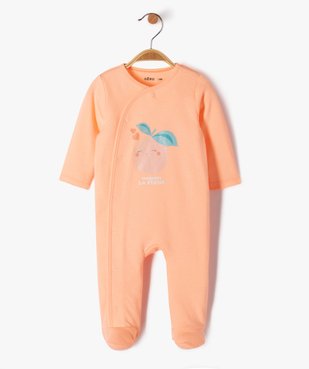 Pyjama dors-bien ouverture devant bébé fille vue1 - GEMO 4G BEBE - GEMO