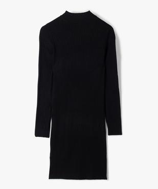 Robe pull en maille côtelée avec col montant fille vue3 - GEMO (JUNIOR) - GEMO