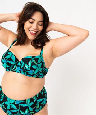 Haut de maillot de bain emboitant à motifs fleuris grande taille vue2 - GEMO 4G FEMME - GEMO