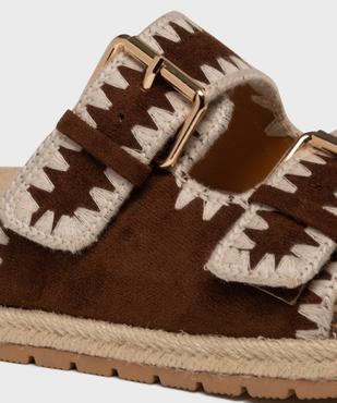 Mules à semelle plateforme et larges brides brodées femme - 5 Miles vue6 - 5 MILES - GEMO