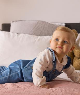 Ensemble 2 pièces salopette en jean + body manches longues col Claudine bébé fille vue7 - LULUCASTAGNETTE - GEMO