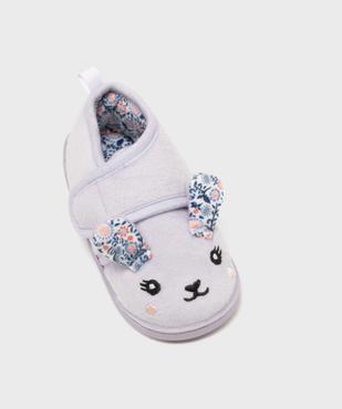 Chaussons montants à scratch en velours imprimés bébé fille vue5 - GEMO (ENFANT) - GEMO